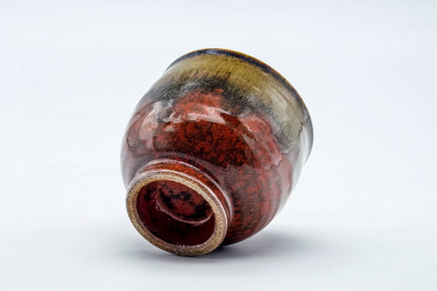 Japanese Teacup - Red Brown Drip-Glazed Yunomi - 165ml