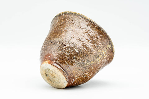 Japanese Teacup - Earthy Textured Wabi-Sabi Yunomi - 85ml - inverted view showing foot and base