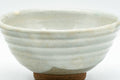 Japanese Matcha Bowl - Spiraling Grey Glazed Chawan - 250ml - wide front view