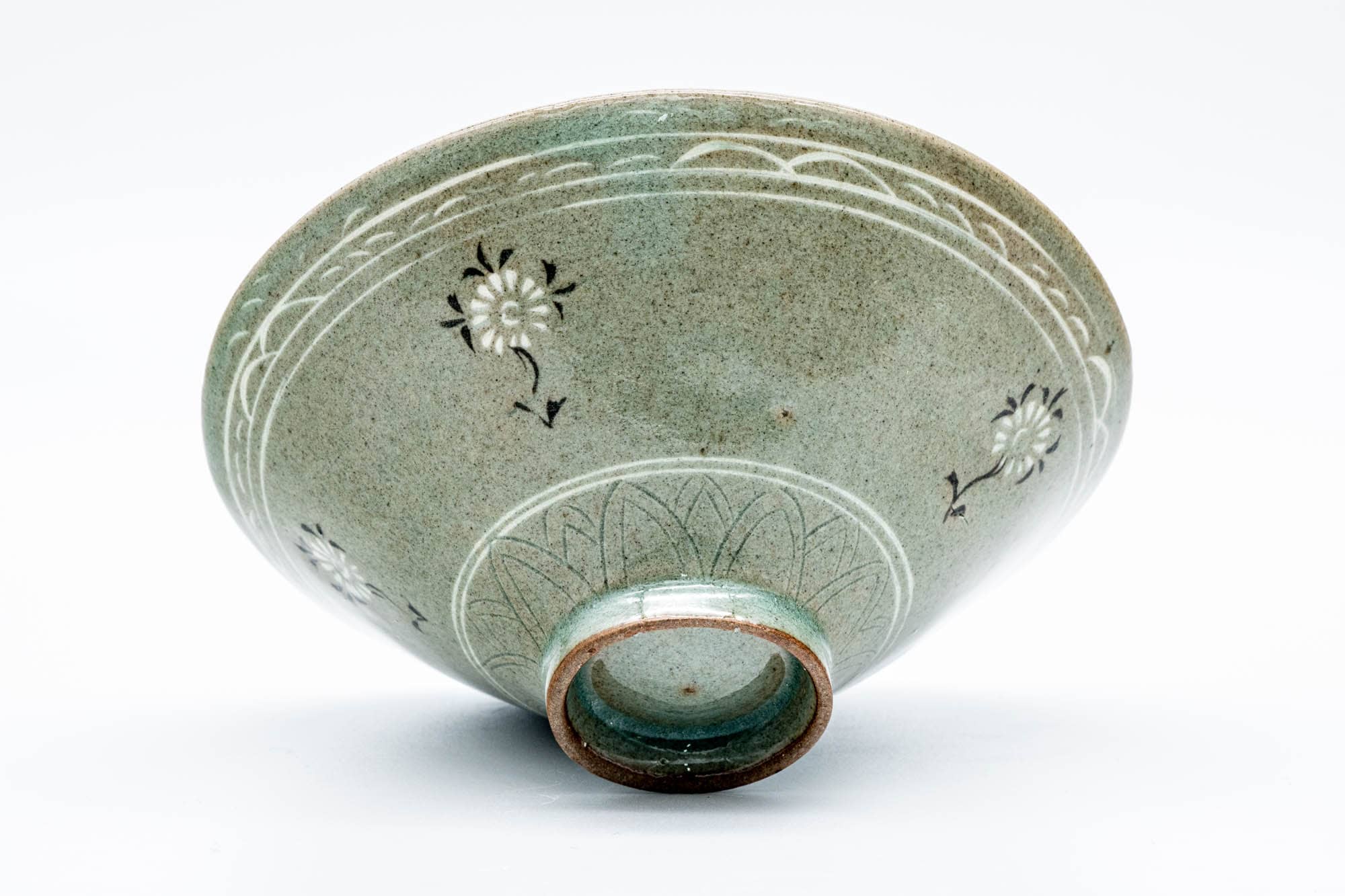 Korean Matcha Bowl - 한만기/韓萬亀 Han Man-Ki - Floral Unkaku