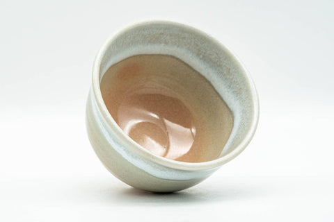 Japanese Teacup - Pink Gohonte Spotted White Drip-Glazed Hagi-yaki Yunomi - 100ml