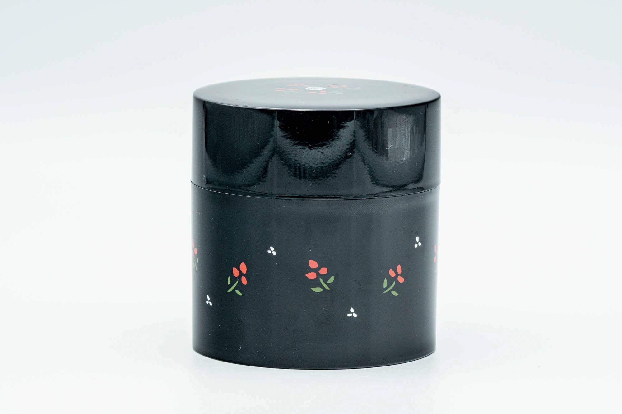 Japanese Chazutsu - Floral Black Plastic Tea Canister - 250ml