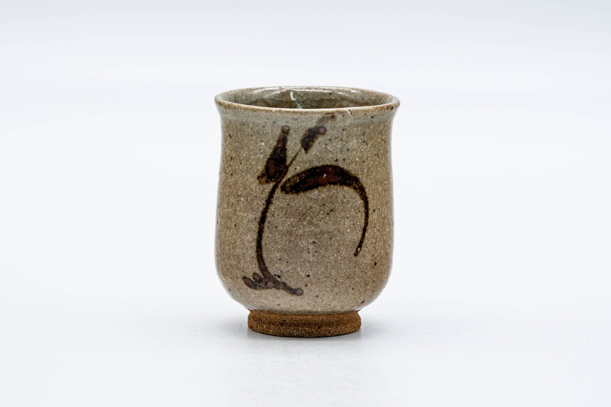 Japanese Teacup - Beige Floral Karatsu-yaki Yunomi - 90ml