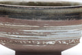 Tezumi — Japanese Matcha Bowl - Brown Green Hakeme White Glazed Chawan - 300ml — inverted showing the foot ring
