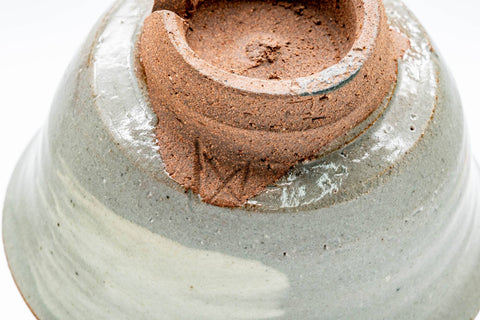 Japanese Matcha Bowl - 五島哲 Satoshi Goto - Grey White Hakeme Gohonte Echizen-yaki Chawan - 250ml