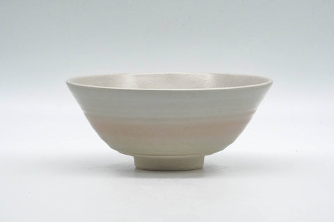 Japanese Matcha Bowl - Beige Pink Spiraling Kyo-yaki Summer Chawan - 150ml