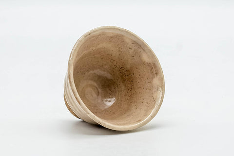 Japanese Teacup - Beige Milky Glazed Hagi-yaki Curved Yunomi - 100ml