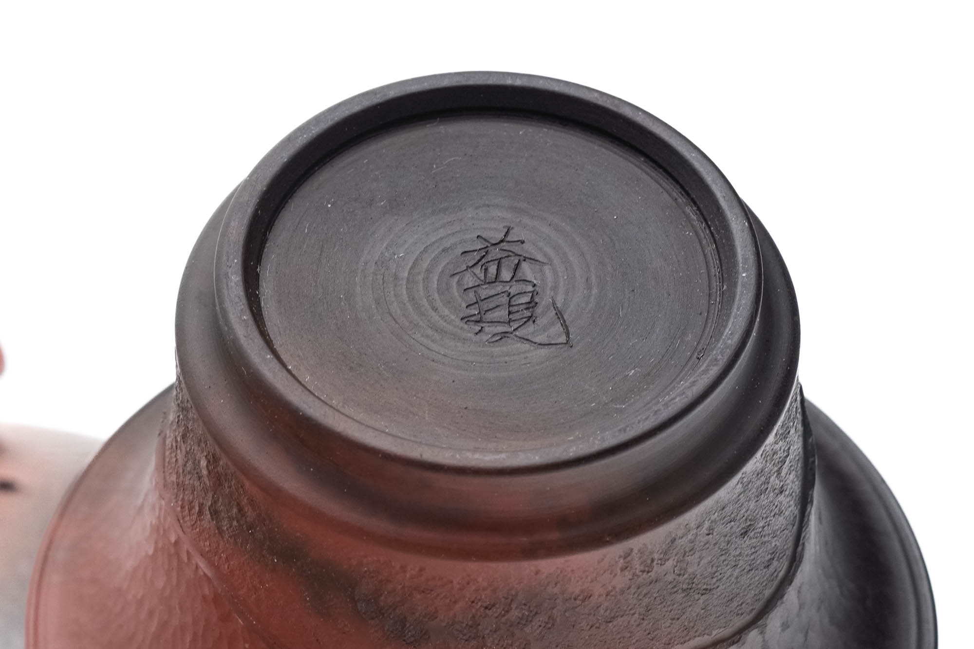 Japanese Houhin - 村田益規 Murata Yoshiki - Black Red Yohen Tokoname-yaki Handleless Teapot - 120ml