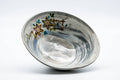 Tezumi — Japanese Matcha Bowl - Floral Brush Glazed Summer Chawan - 100ml — three-quarter view