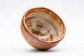 Tezumi — Japanese Matcha Bowl - 加富山窯 Toyama Kiln - Orange Shino Glazed Mino-yaki Chawan - 250ml — top-down view of the interior