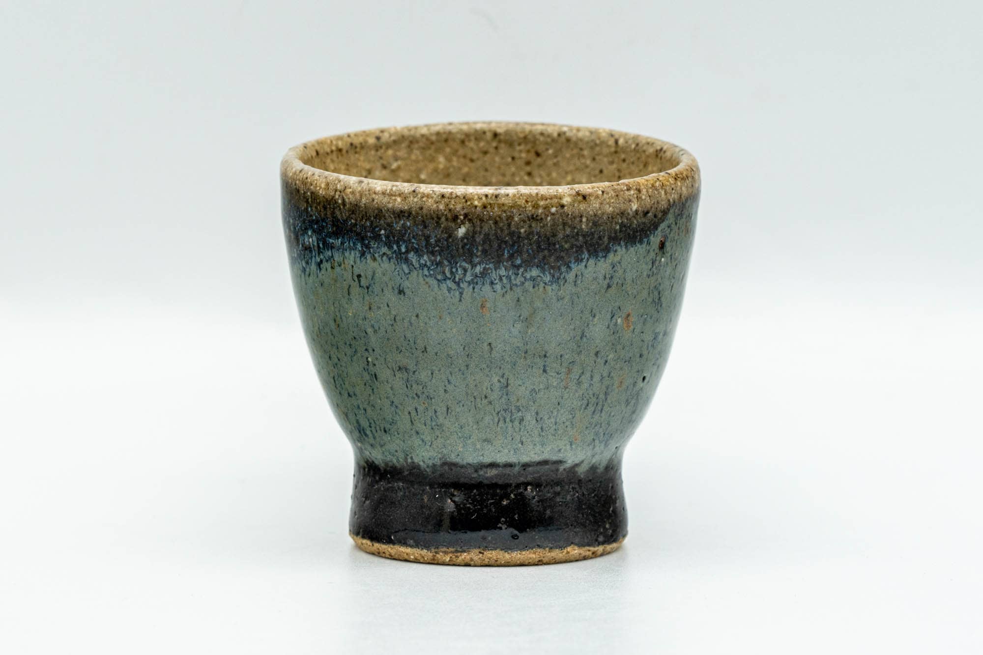 Japanese Teacup - Blue-Green Drip-Glazed Guinomi - 35ml