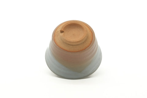 Tezumi — Japanese Teacup - Beige White Glazed Asagao Hagi Yunomi - 110ml — top-down view of the interior
