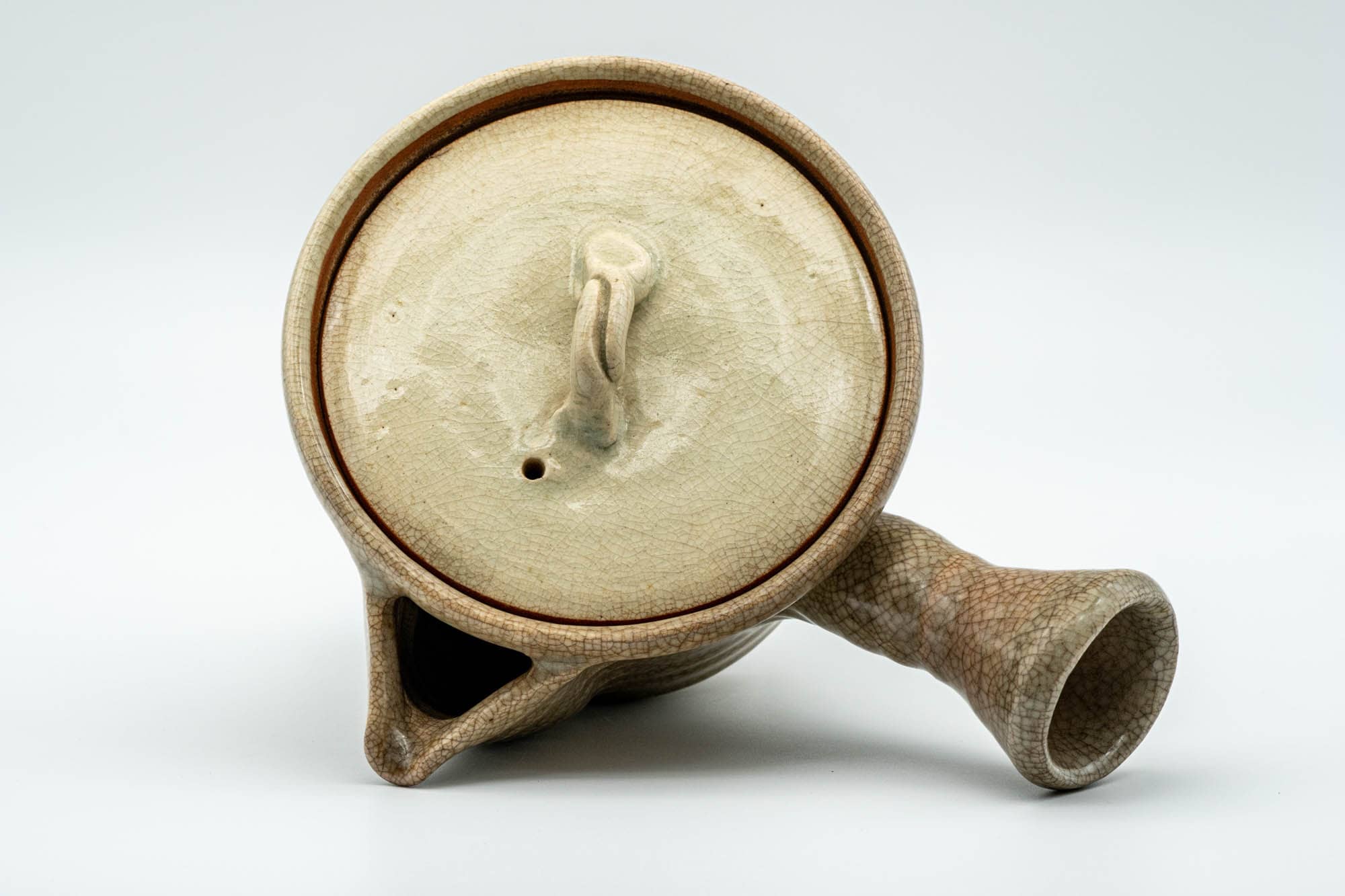 Japanese Kyusu - Beige Weathered Hagi-yaki Do-ake Teapot - 330ml - Tezumi