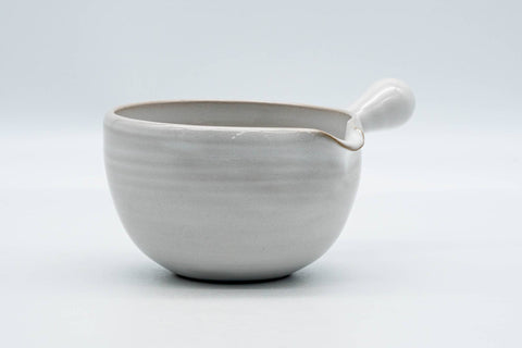 Japanese Yuzamashi - White Glazed Tokoname-yaki Spouted Bowl - 300ml