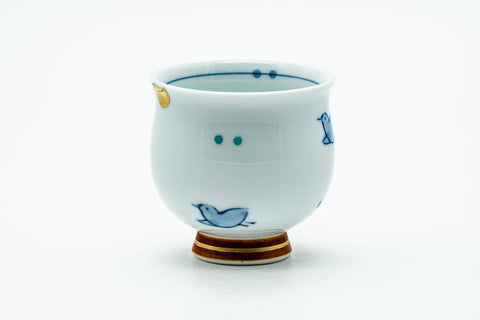 Japanese Teacup - Blue Bird Arita-yaki Yunomi - 100ml