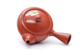 Tezumi — Japanese Kyusu - Long Grass Engraved Tokoname Mesh Teapot - 310ml — interior view showing the filter