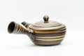 Japanese Kyusu - Nobuyasu Nerikomi Tokoname-yaki Teapot - 275ml - view showing the spout