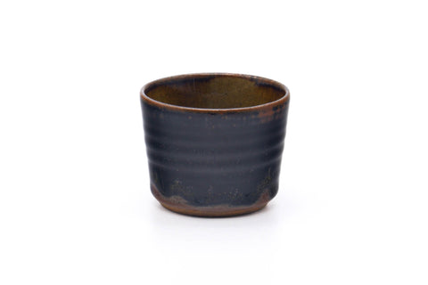 Japanese Teacup - Black Brown Glazed Yunomi - 75ml