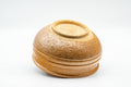 Tezumi — Japanese Kensui - 赤膚山 Akahada-yaki - Beige Spiraling Water Bowl - 550ml — top-down view of the interior