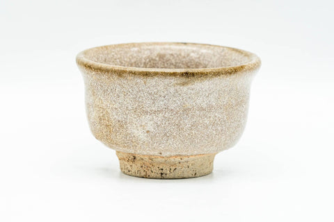 Japanese Teacup - Small Beige Glazed Guinomi - 40ml - side view turned slightly
