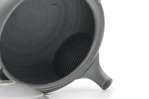 Dark Grey Spiraling Tokoname Teapot - 150ml
