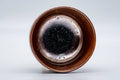Tezumi — Japanese Matcha Bowl - Brown Black Spiraling Chawan - 500ml — three-quarter view