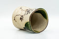 Japanese Teacup - Beige Green Drip-Glazed Floral Oribe-yaki Yunomi - 180ml - Tezumi