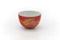 Tezumi — Japanese Teacup - Red Gold Bird Porcelain Yunomi - 175ml — front view