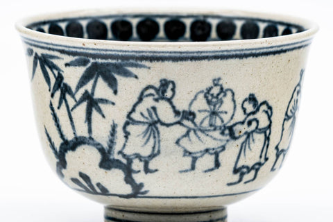 Tezumi — Japanese Matcha Bowl - 岩崎新定 Shinsada Iwasaki - Annan Zeze-yaki Chawan - 250ml — inverted showing the foot ring
