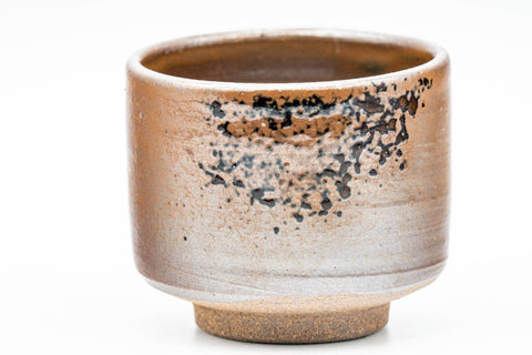 Tezumi — Japanese Teacups - Pair of Ash Brown Glazed Yunomi - 90ml — top-down view of the interior