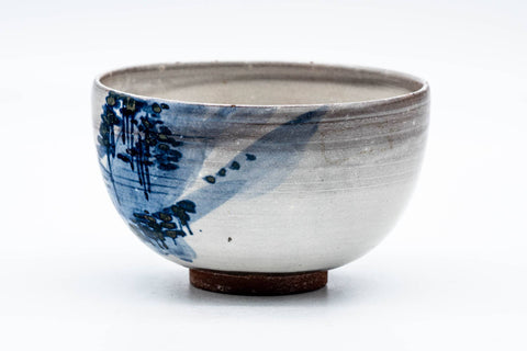 Japanese Matcha Bowl - Blue Hakeme Mountainous Village Kiyomizu-yaki Chawan - 300ml