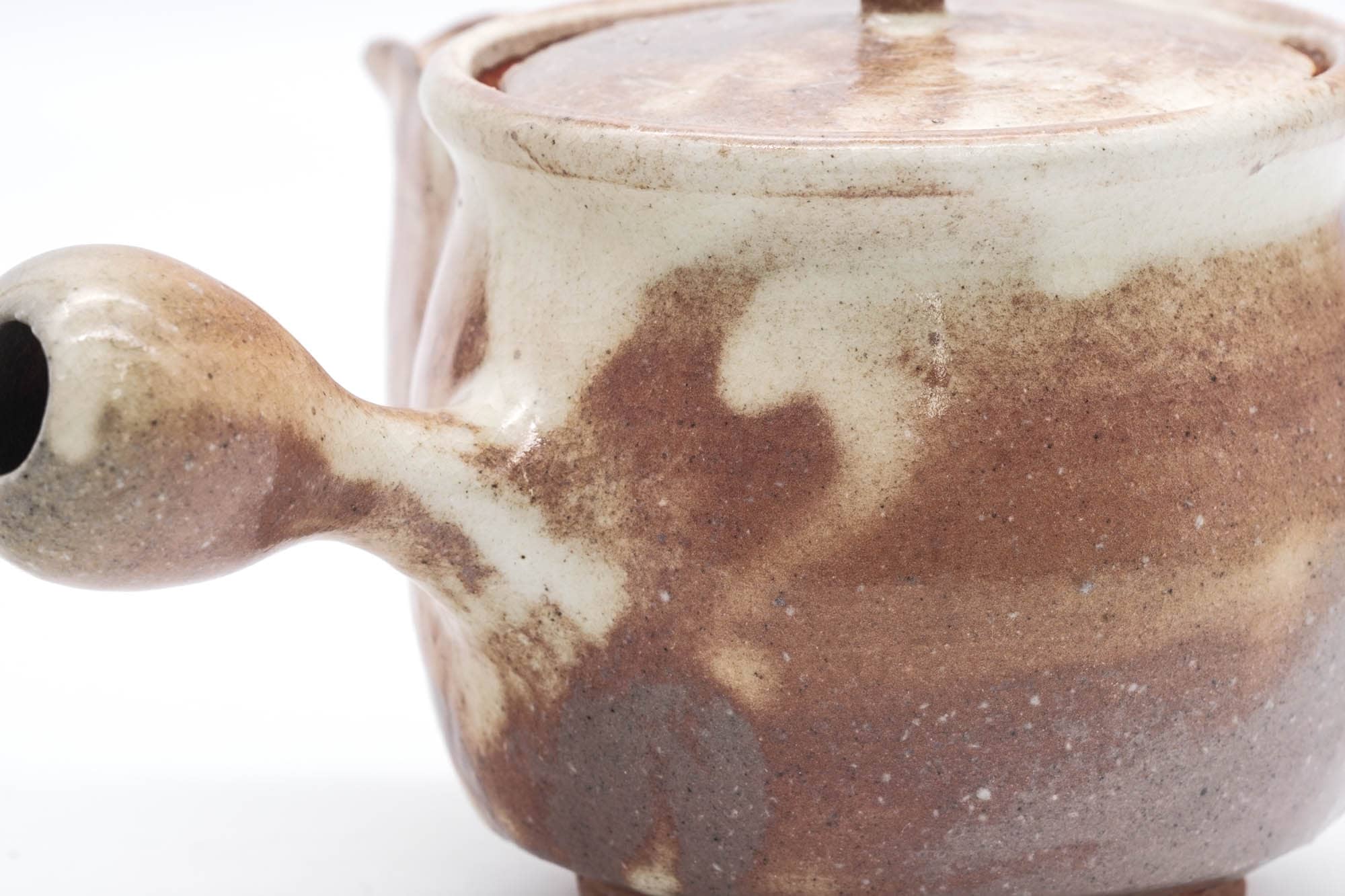 Japanese Kyusu - Brown Milky Drip-Glazed Hagi-yaki Ceramic Teapot - 220ml