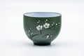 Tezumi — Japanese Teacup - Plum Blossom White Inner-Glazed Ryokudei Tokoname-yaki Yunomi - 140ml — front view