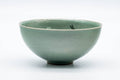 Tezumi — Japanese Matcha Bowl - Green Celadon Glazed Floral Egret Chawan - 150ml — front view