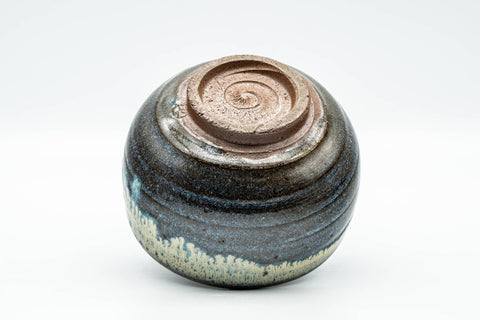 Japanese Matcha Bowl - Black Beige Drip-Glazed Wabi-Sabi Chawan - 300ml - Tezumi