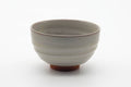 Tezumi — Japanese Matcha Bowl - Milky Grey White Glazed Spiraling Kiyomizu-yaki Chawan - 400ml — front view from another angle