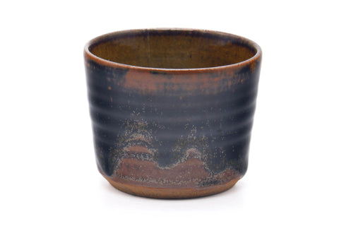 Japanese Teacup - Black Brown Glazed Yunomi - 75ml