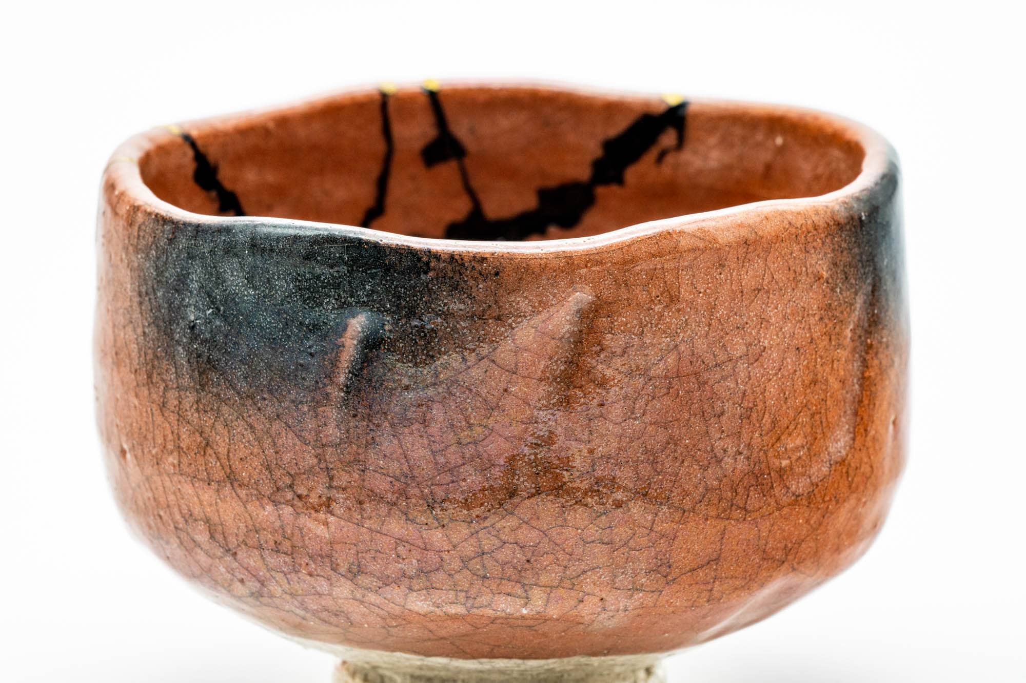 Japanese Matcha Bowl - Pink Gold Kintsugi Raku Chawan - 250ml