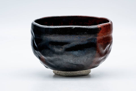 Tezumi — Japanese Matcha Bowl - Black Red Glazed Kuro-Raku Chawan - 300ml — top-down view of the interior