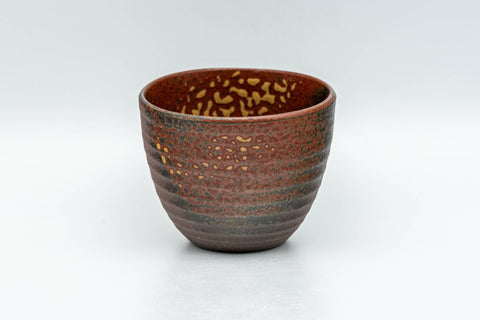 Japanese Teacup - Ash Glazed Youhen Tokoname-yaki Guinomi - 60ml - front view of the small cup