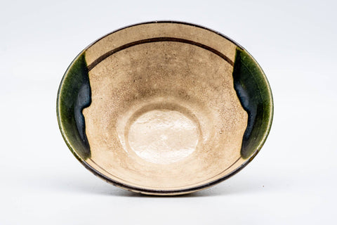 Japanese Matcha Bowl - 野田東山 Noda Higashiyama - 長曽窯 Nagaso Kiln - Ao-Oribe Summer Chawan - 150ml