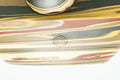 Japanese Kyusu - Green, Red, and Yellow Swirling Nerikomi Tokoname-yaki Do-ake Teapot - 240ml - closeup of the base
