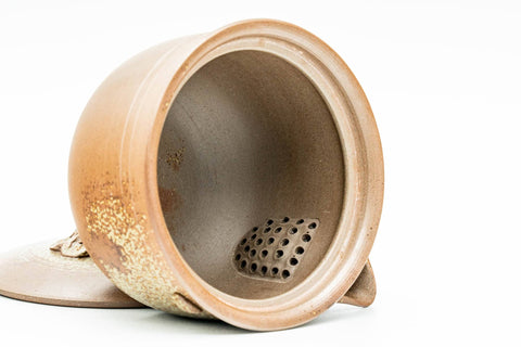 Japanese Tea Set - 木村陶峰 Kimura Touhou - Ash Glazed Bizen-yaki Houhin Teapot with Yuzamashi Water Cooler and 5 Guinomi Teacups