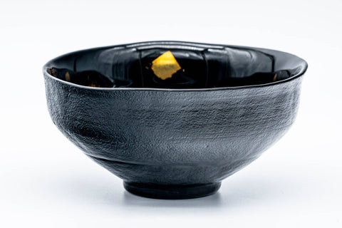Gold Spotted Black Glass Chawan
