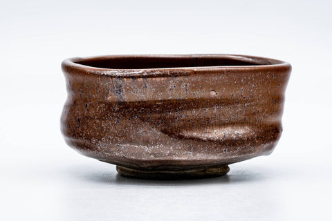 Japanese Matcha Bowl - 風山 - Red Oil Spot Glazed Kutsu-gata Chawan - 200ml