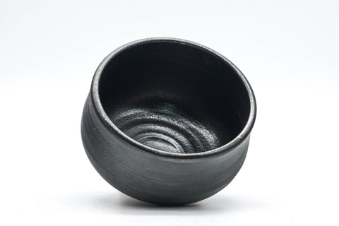 Tezumi — Japanese Matcha Bowl - Dark Grey Glazed Chawan - 250ml — three-quarter view