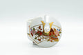 Japanese Teacup - Floral Kutani-yaki Ryuzan Lidded Yunomi - 60ml - top-down view of the lid showing the floral motif