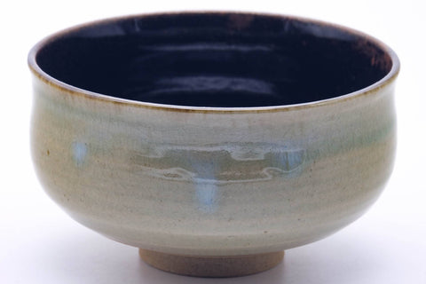 Japanese Matcha Bowl - Green Black Interior Glazed Chawan - 500ml