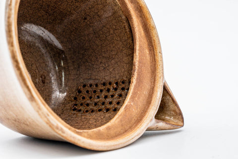 Japanese Houhin - Weathered Beige Glazed Hagi-yaki Handleless Teapot - 100ml