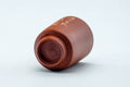 Tezumi — Japanese Teacup - Engraved Calligraphy Red Shudei Tokoname-yaki Yunomi - 120ml — top-down view of the interior